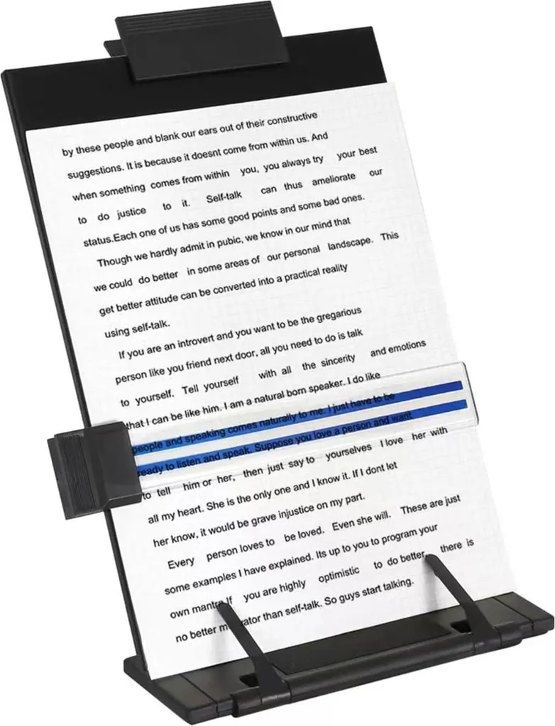 Support de Document A4 Réglable INF - Ergonomie Optimale pour Bureau