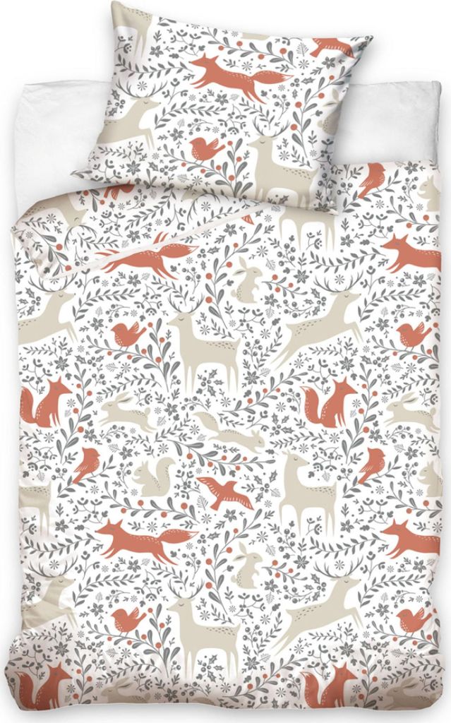 Kinderbettwäsche Waldtiere 100% Baumwolle Renforcé 100x135 Produktbild 
