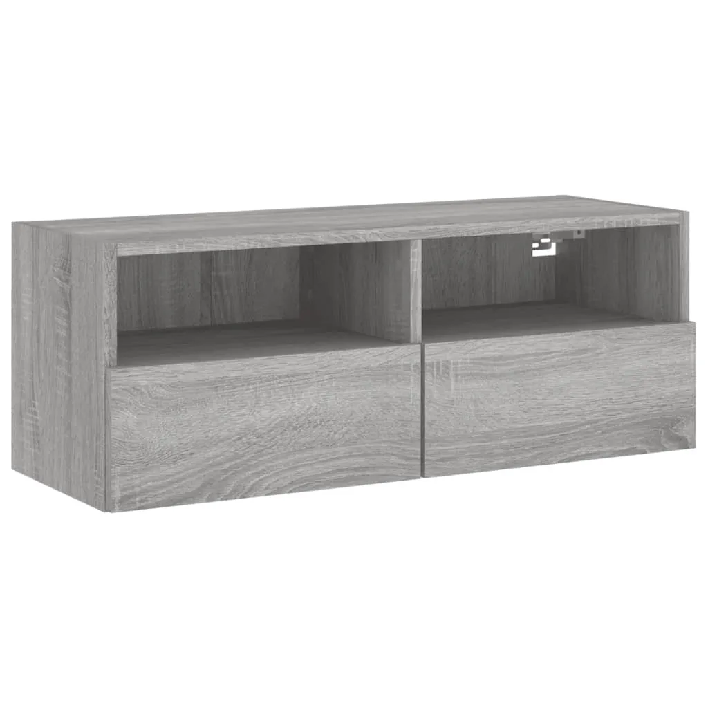 Mobile Multimedia 80x30x30 Grigio Sonoma | Parete Attrezzata TV Piccola