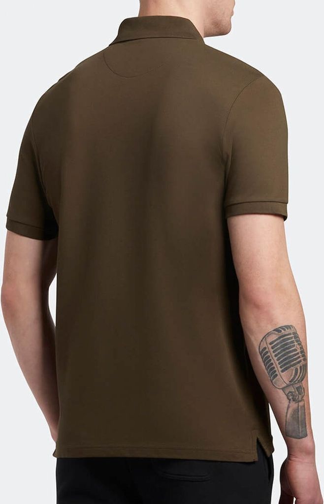 Lyle & Scott Polo Slim Fit braun einfarbig Baumwolle 3 Knöpfe