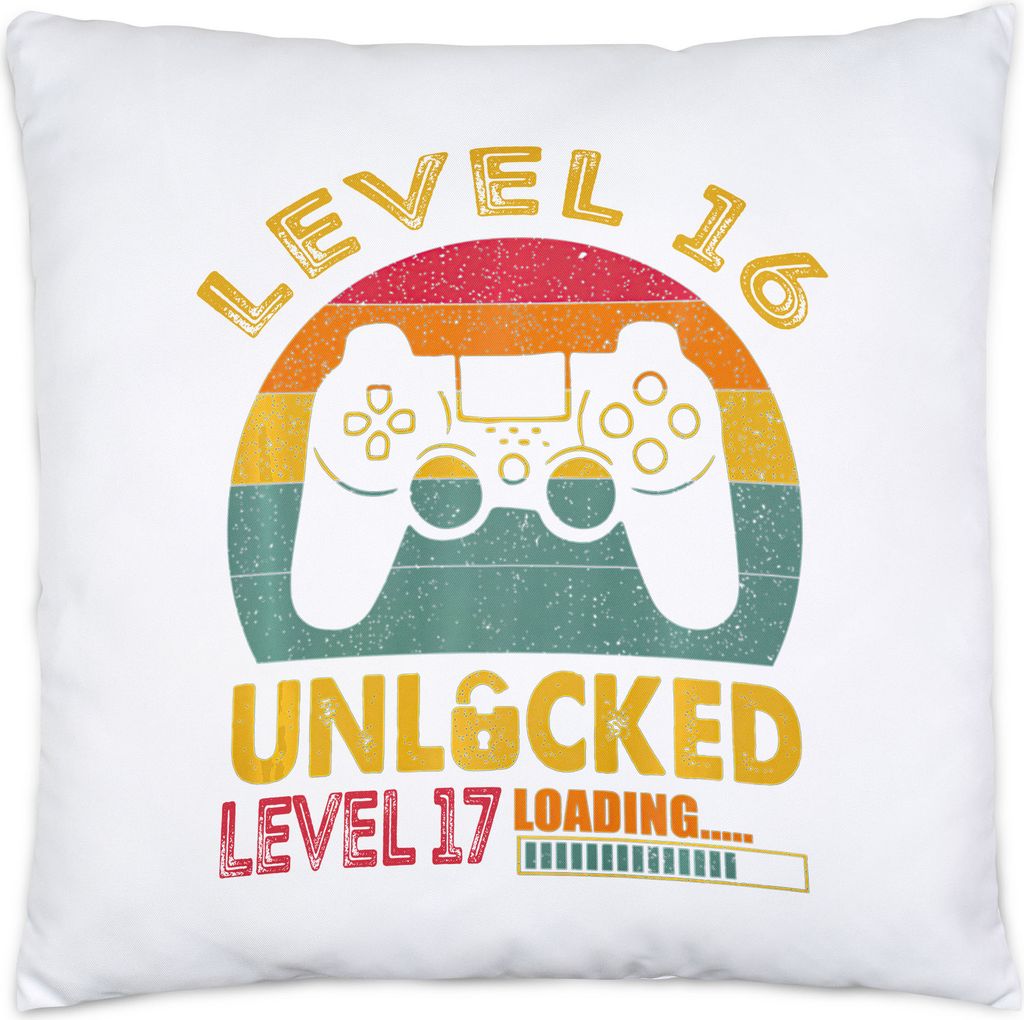 Level 16 Unlocked Level 17 Loading Kissen 16. Geburtstag Konsole Happy Birthday Controller Gamepad Spiel
