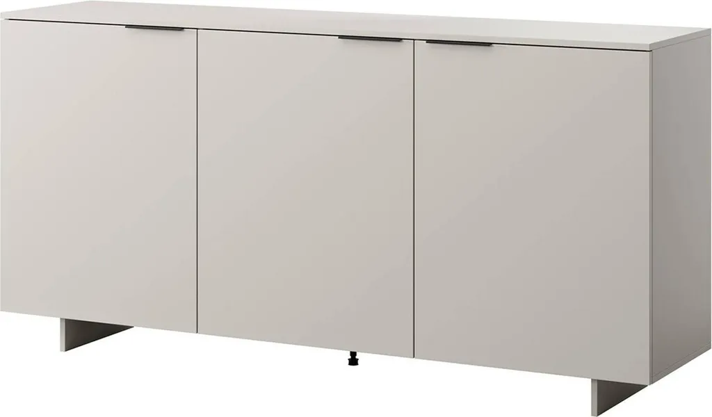 Buffet Nett Beige 180 cm - Meuble de Rangement Robuste à 3 Étagères Fixes