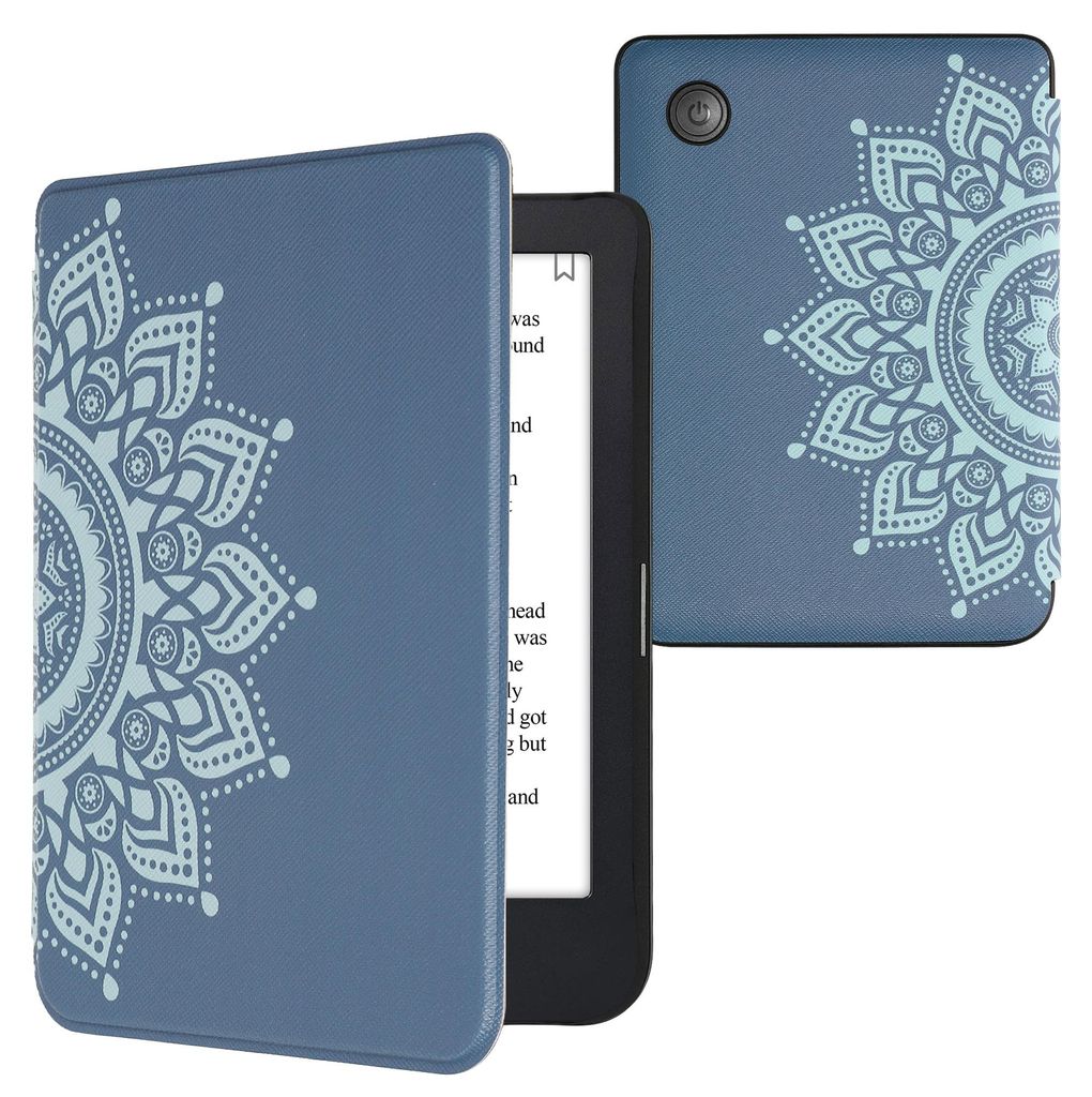 kwmobile Schutzhülle für Kobo Clara 2E / Tolino Shine 4 Hülle - eReader Flip Case mit Auto Sleep Funktion - Aufgehende Sonne mit Blau