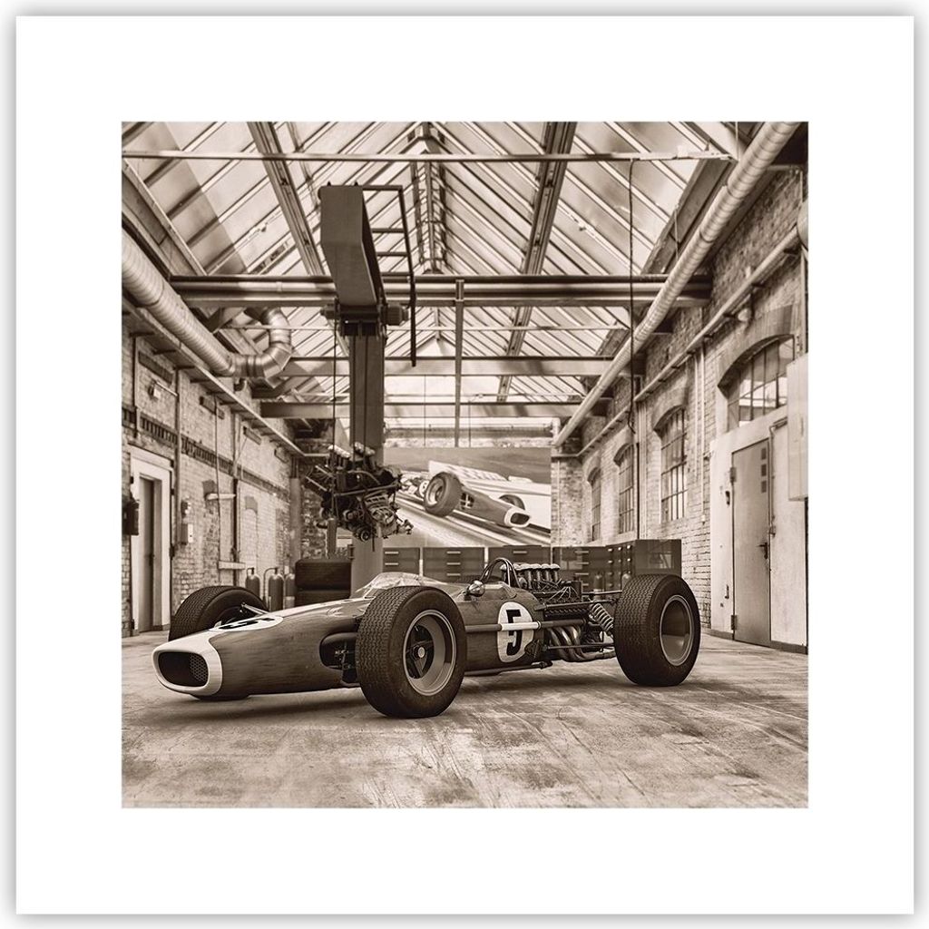 Poster - Poster ohne Rahmen - Formel 1 Rennen Retro - 30x30 cm - Wand Bild - Wanddeko - Wandbilder - Kunstposter - Wandposter - Bilder - Kunstdruck...