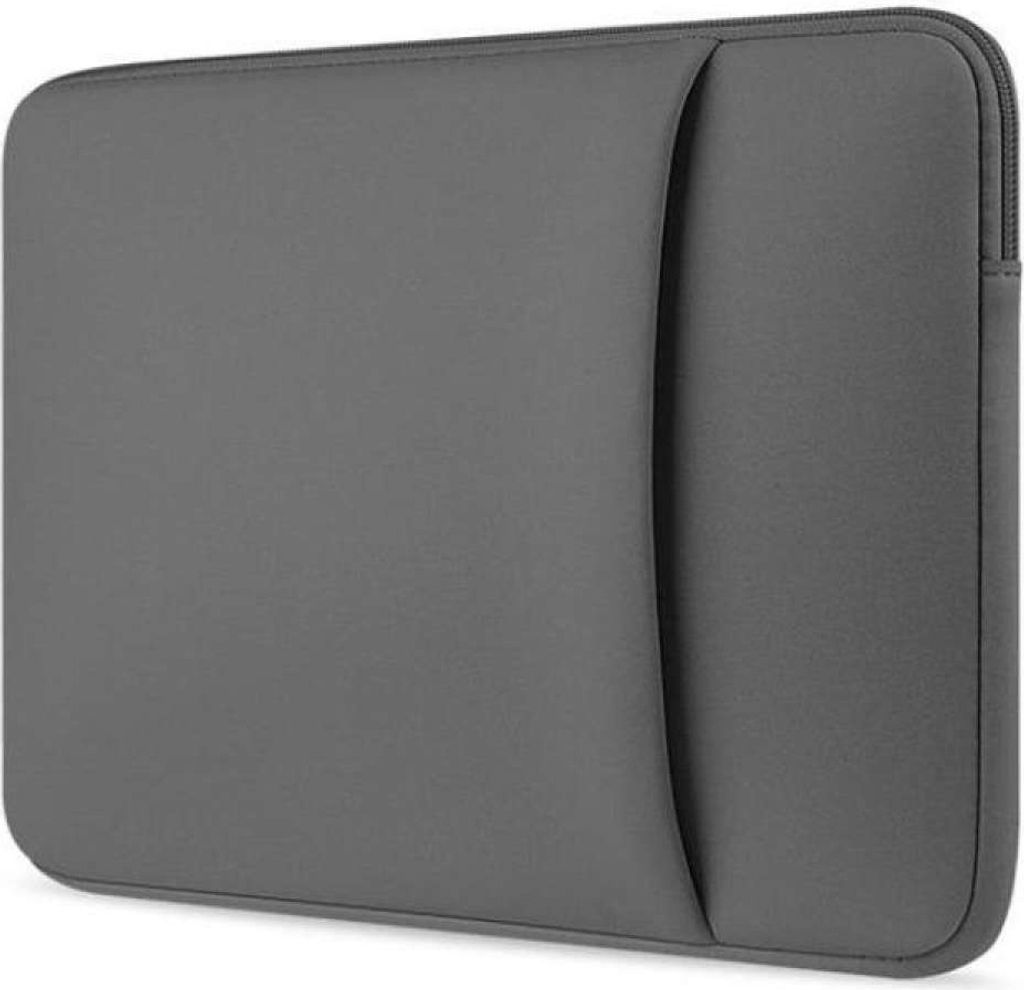 Case2go - Laptoptasche Hülle Tasche für Macbook, Laptop, Chromebook - Baumwolle - 13.3 Zoll - Mit Extrafach - Ultimativer Schutz - Grau