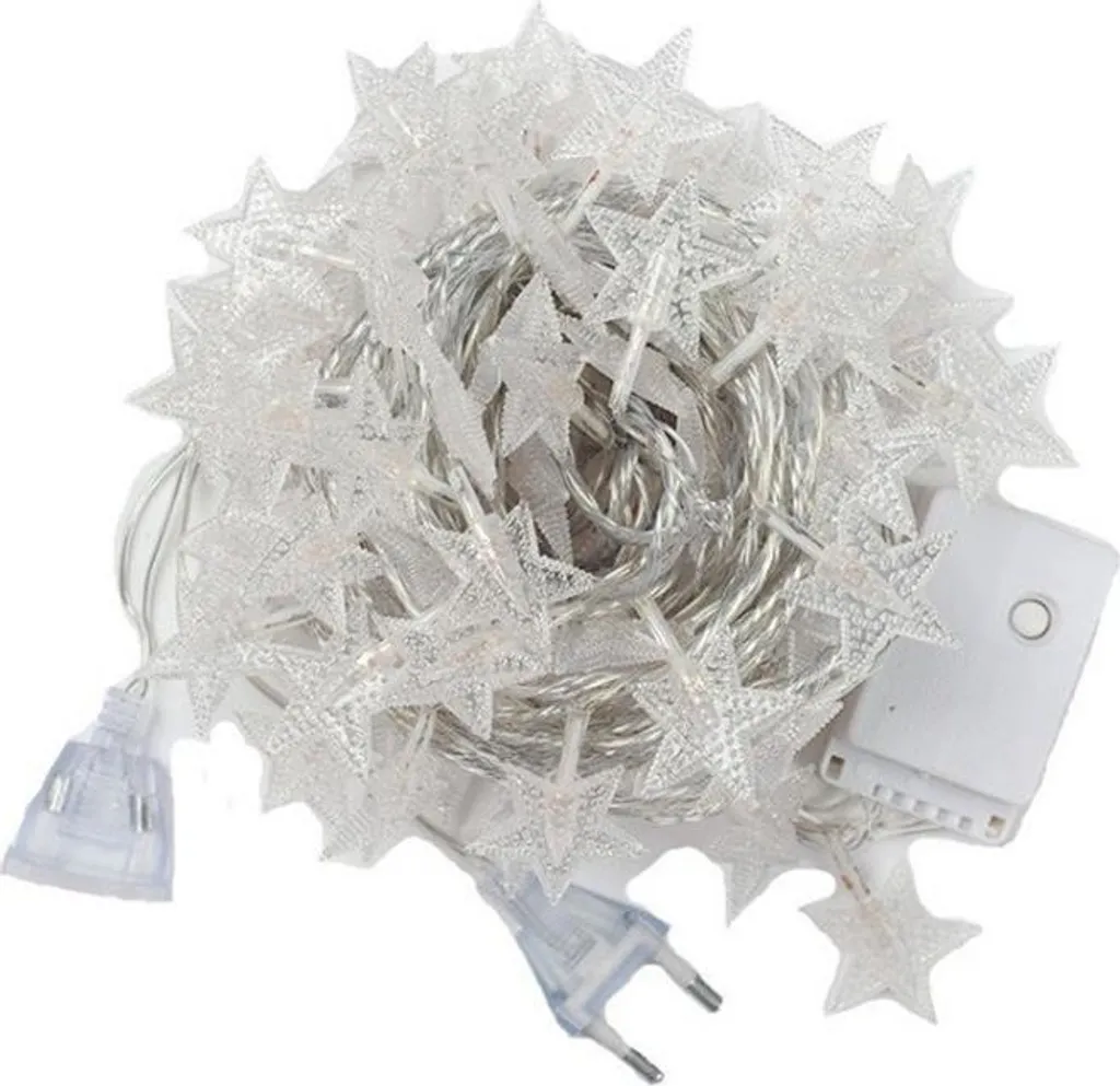 INF Catena 100 LED Stelle 10M IP44 - Luci Esterno Bianco Caldo 8 Funzioni