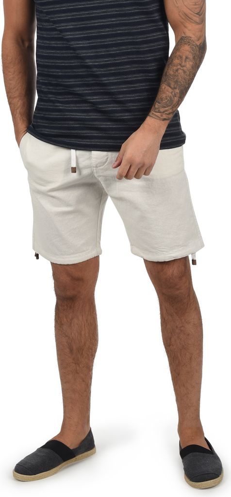 INDICODE IDMoses Herren Leinenshorts kurze Leinenhose Bermuda mit Kordel Regular Fit