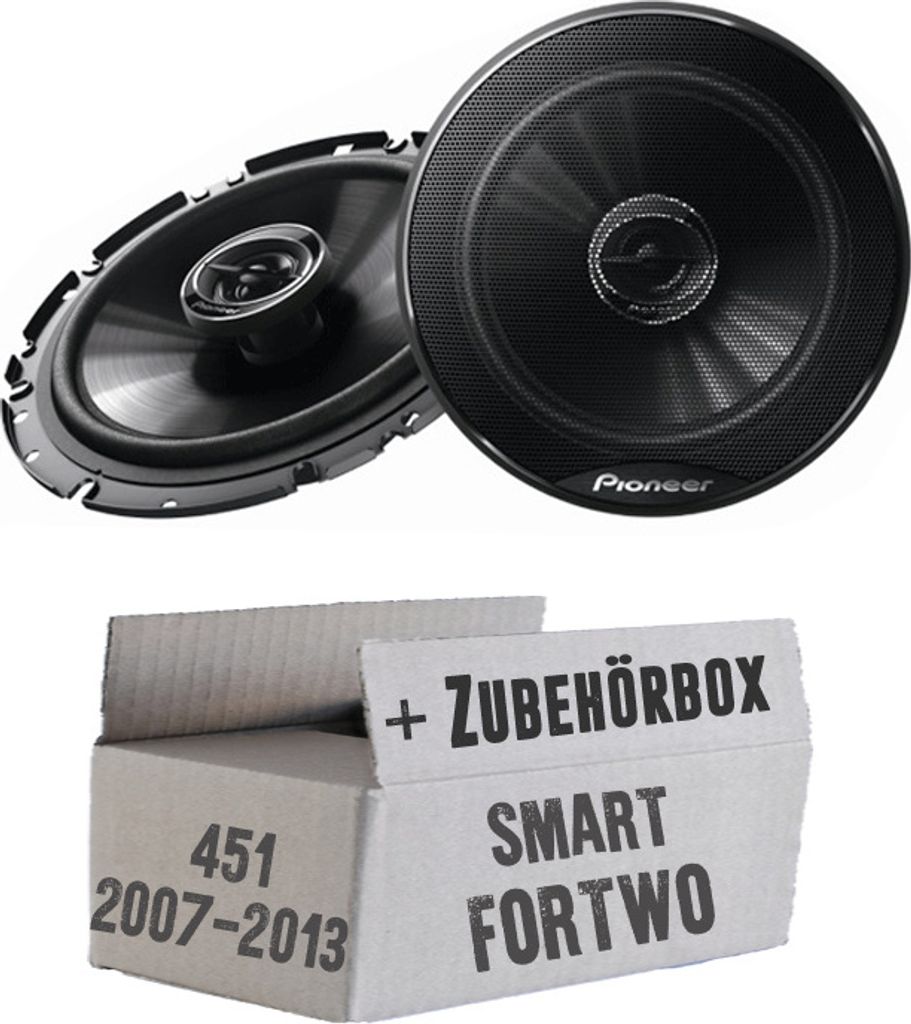 Smart ForTwo 451 Front - Pioneer TS-G1720F - 16,5cm 2-Wege Koaxe Lautsprecher - Einbauset