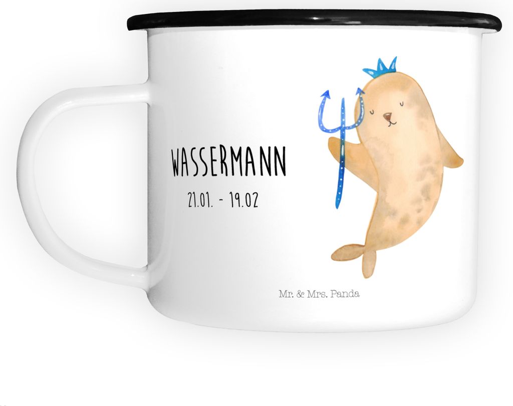 Mr. & Mrs. Panda Pott Papa Bär - Blau Pastell - Geschenk, Emaille Becher, Vatertag, Tasse, Emailletasse, Muttertag, Teetasse, Große, Geburtstag