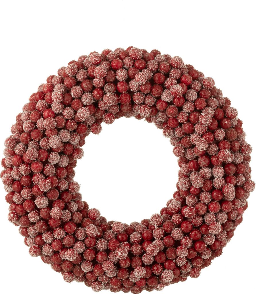 J-Line Kranz Rund Beeren Plastik Rot Small