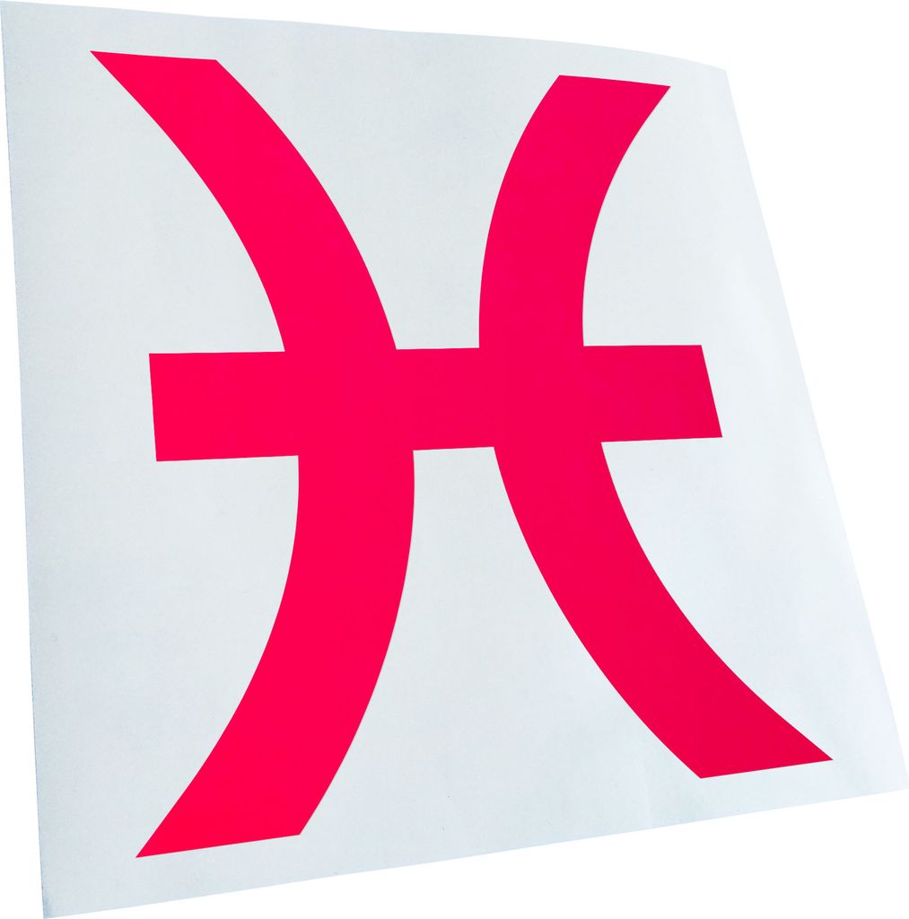 Kiwistar - Autoaufkleber - neonpink - 40 x 36 cm - Fische Sternzeichen - Heckscheibenaufkleber - Aufkleber für Auto Kfz Fahrrad, LKW, Truck Mofa