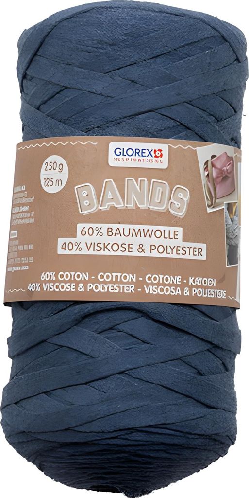 GLOREX Makramee Garn blau Bands
