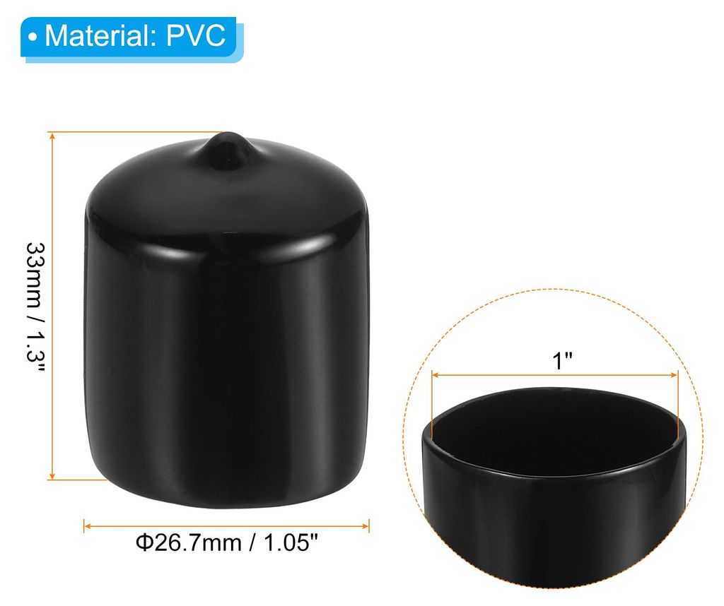 1" ID Runde Gummi Endkappen, 12 Stš¹ck Gummikappen PVC Flexible Gummi Stopfen Gewindeschutzkappen Schutzkappen Abdeckkappen fš¹r Metallrohr Sta...