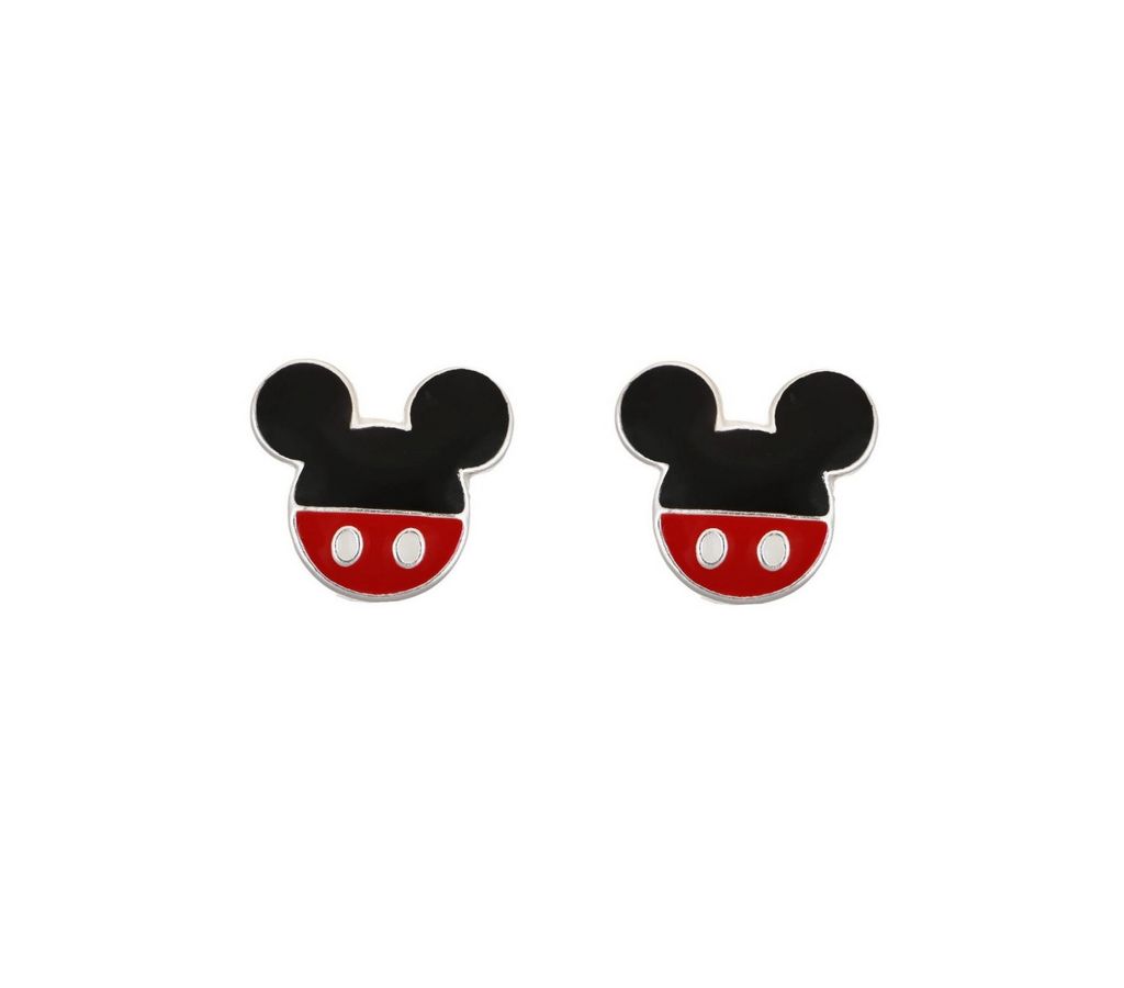 Disney Kinderohrringe Mickey Mouse 925 Silber – Emaille Ohrstecker DISNEY