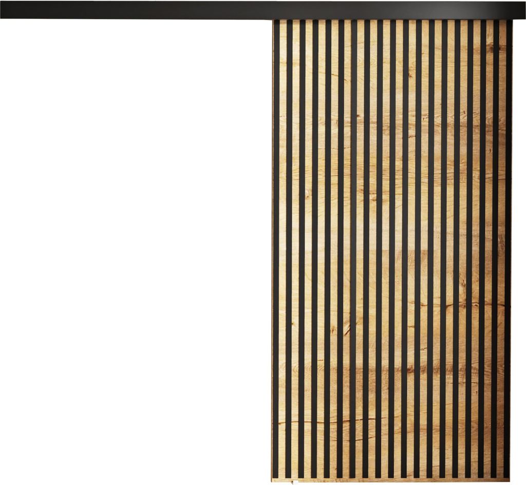 KIER FURNITURE Schiebetür Komplettset BELMO Sliding Door, Raumteiler Schiebetür Eiche Craft Golden 106x205x1,6 cm