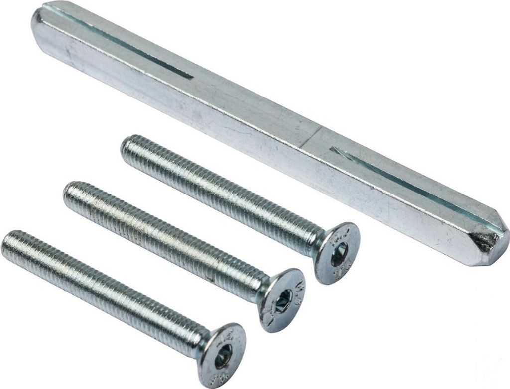 Drücker / Drücker Sicherheitsbeschlag Befestigungsset 8mm Vierkant M6 Durchzugsschrauben 104-108mm