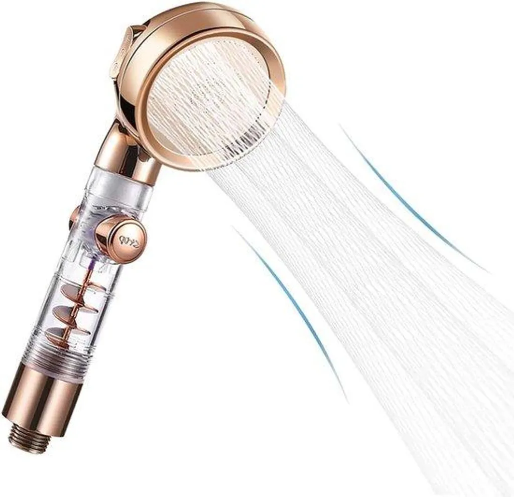 Douchette à main 3 modes pour augmenter la pression d'eau coloris or