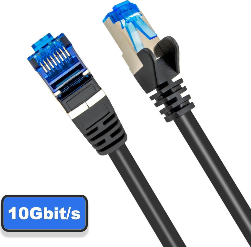 Cat 6A LAN Kabel S/FTP RJ45 Netzwerk Patchkabel 7,5 Meter Schwarz