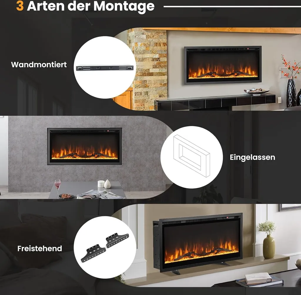 Chauffage électrique 1500W avec écran tactile et télécommande 36" - 6