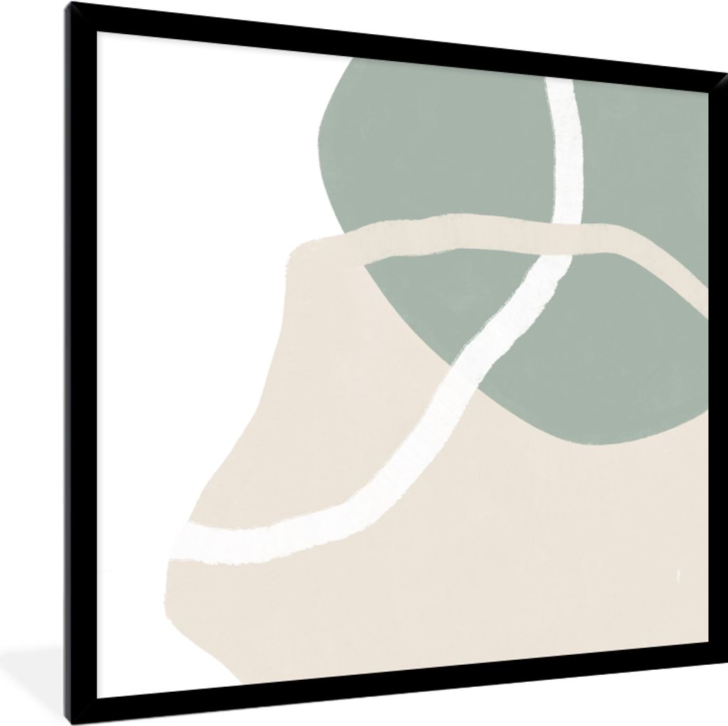 MuchoWow Gerahmtes Poster Minimalismus - Pastell - Gestaltung 40x40 cm - Poster mit Schwarzem Bilderrahmen Wandposter Rahmen Foto Bilder - Mit Ra...