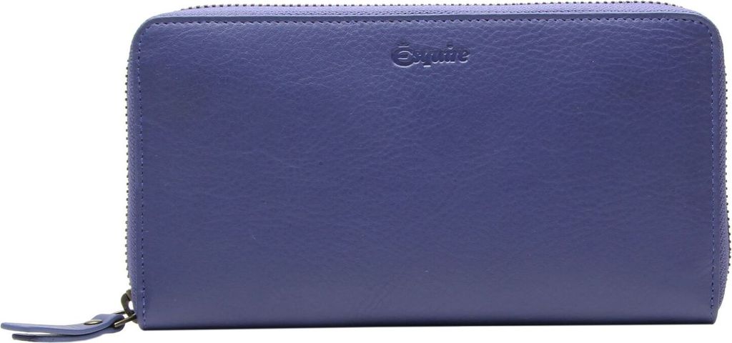 Esquire Leder Geldbörse Peru Zip Around Wallet Night Blue blau