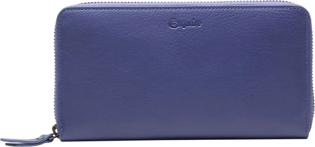 Esquire Peru Portafoglio Blu Notte in Vera Pelle | Zip Around Wallet