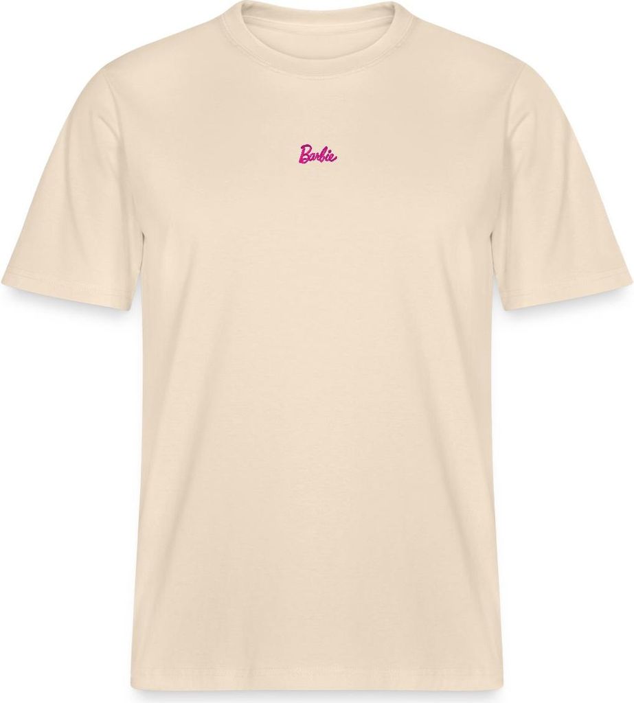 Spreadshirt Barbie Logo Klein Stick Relaxed Fit Uni T-Shirt, L, Natur