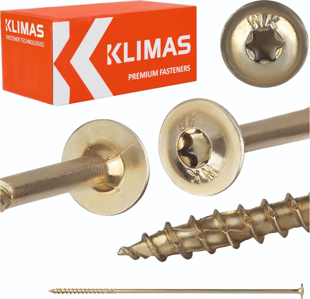 TORX Klimas WKCP 8x340 tesařské vruty do dřeva 50 kusů Obrázek produktu 