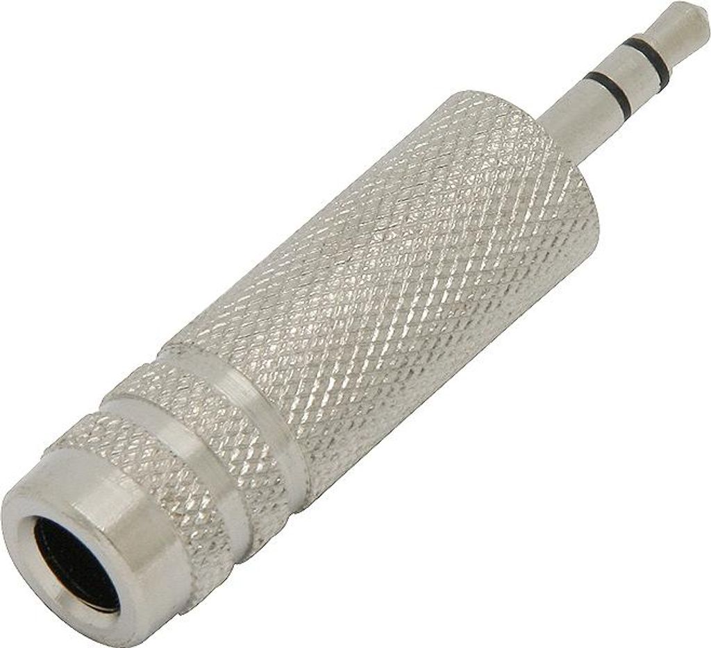 Klinkenadapter 3,5-mm-Stecker 6,3-mm-Buchse Stereo Metall