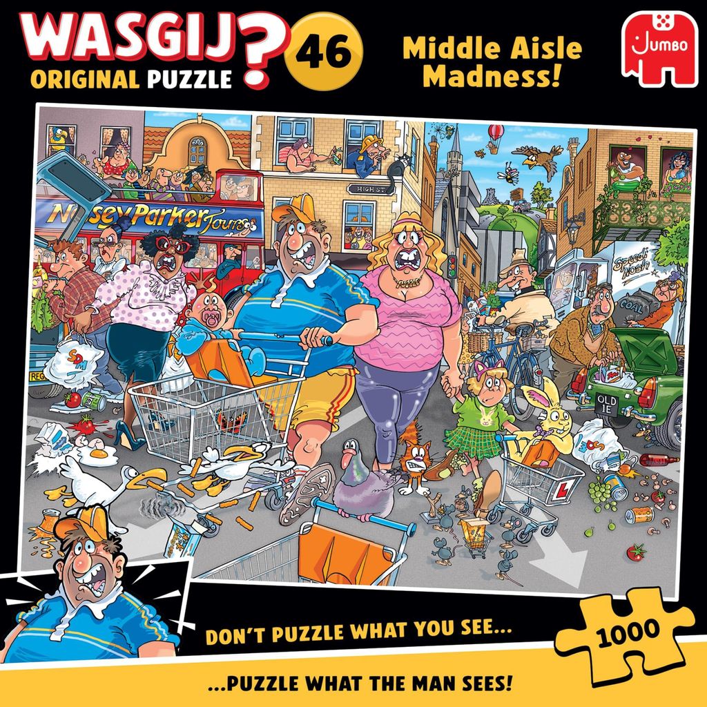 Jumbo Wasgij Original 46 - Follia della corsia centrale! Immagine del prodotto 