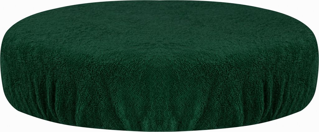 Funda de felpa para taburete, color verde botella Imagen del producto 