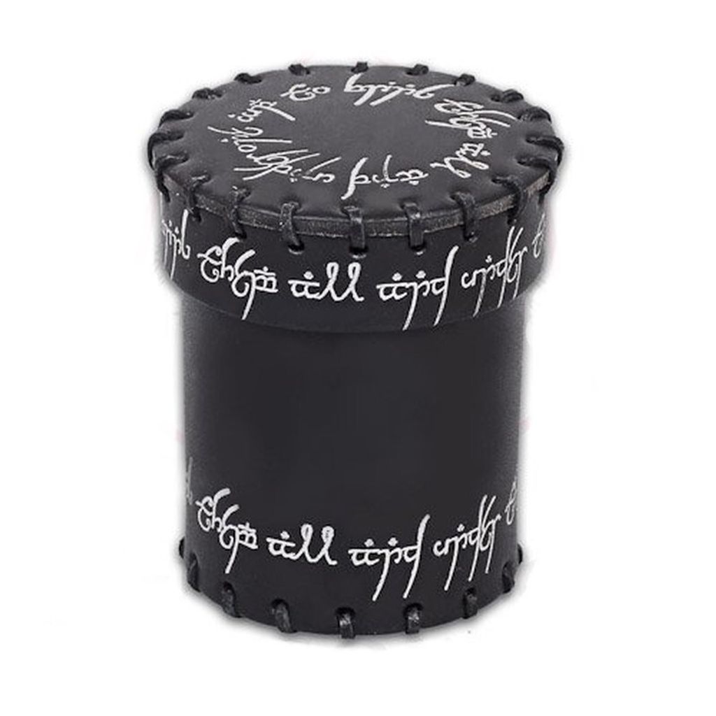 Dice Cup - Elvish - Black Leather