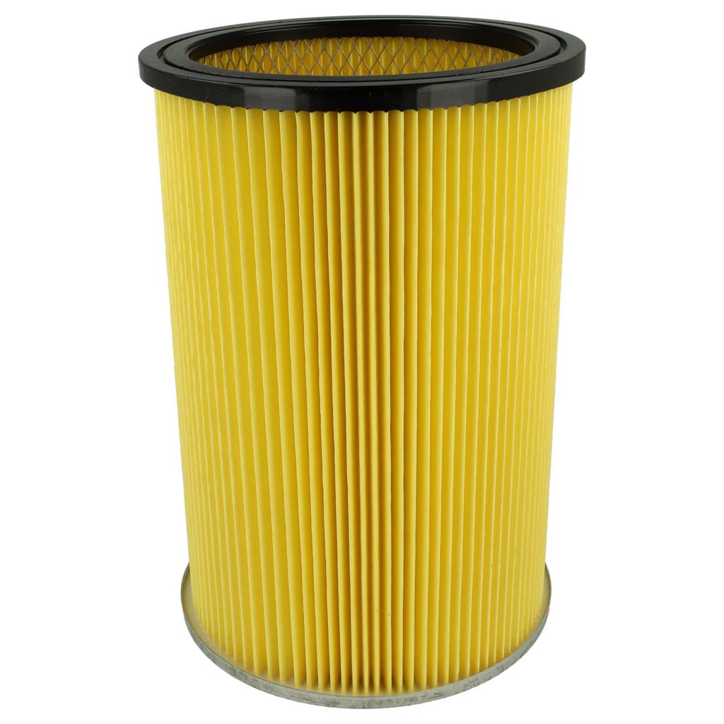 vhbw Faltenfilter kompatibel mit Thomas Inox 1560 SF, 1460 SF, 1445 SFE, 1545 SFE Staubsauger - Patronenfilter Gelb Schwarz Abwaschbar