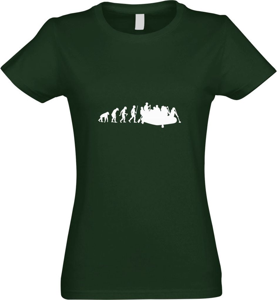Kiwistar - T-Shirt tailliert - Damen - flaschengrün - Rafting Tour Evolution - mit Motiv Bedruckt - Funshirt Design - Sport - Freizeit - Damen - M