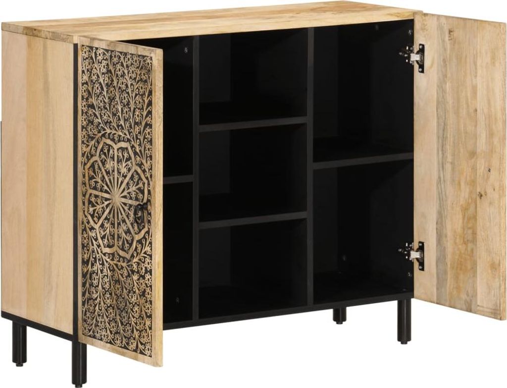 vidaXL Beistellschrank 90x33x75 cm Massivholz Mango