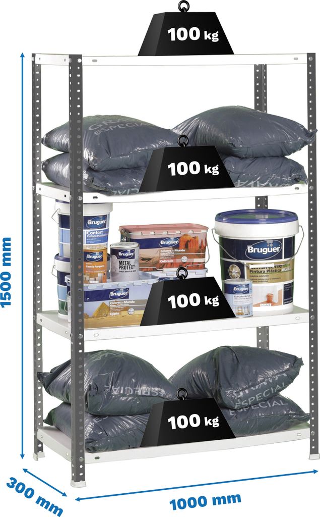 Metallregal COMFORT PLUS 4/300 ANTRACITE/BRANCO