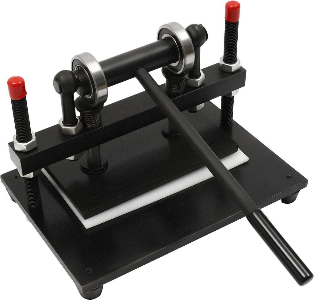 Manuelle Lederpresse 2 t - Stanz- und Schneidemaschine - Vorschubbreite 31 cm - Hub 15 mm - Materialstärke 0–100 mm - Silizium-Mangan-Stahl & Ny...