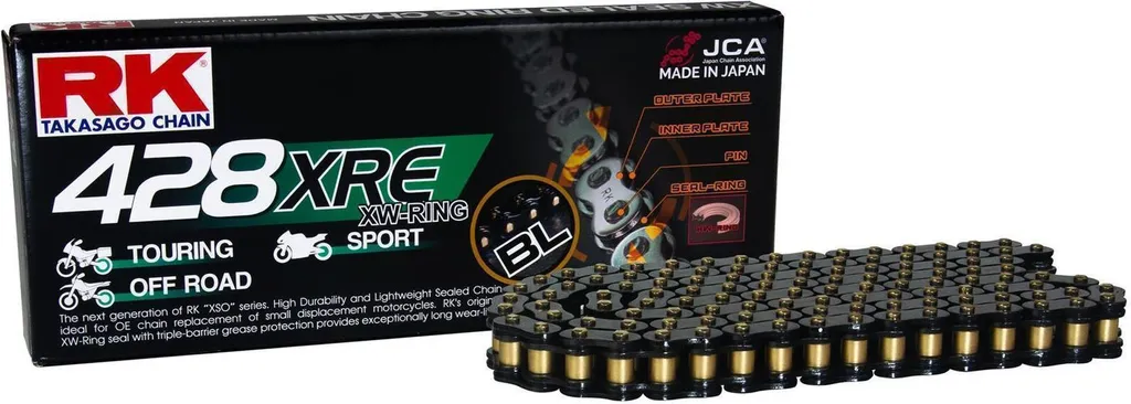 Réparer sa Transmission avec la Chaîne RK 428 XRE Noire 134 Maillons