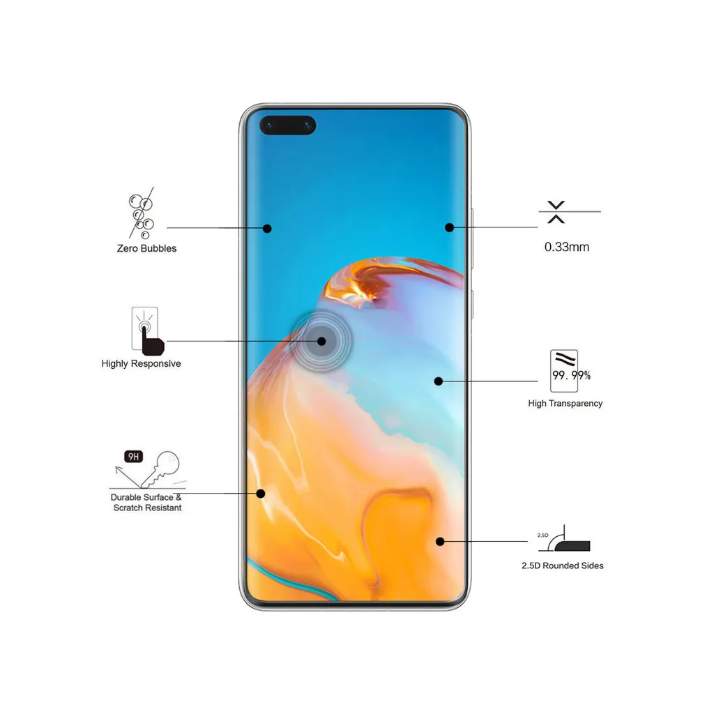 Protection d'écran Eiger Glass 3D pour Huawei P40 Pro et Pro Plus Noir