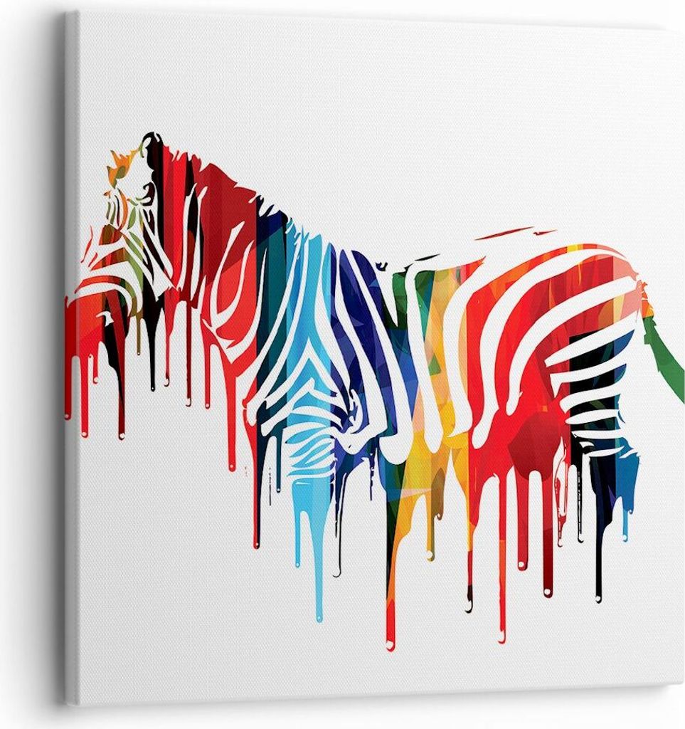 Bild auf Leinwand - Leinwandbild - Zebra Detail digital wild - 30x30cm - Wand Bild - Wanddeko - Leinwanddruck - Bilder - Kunstdruck - Wanddekoratio...
