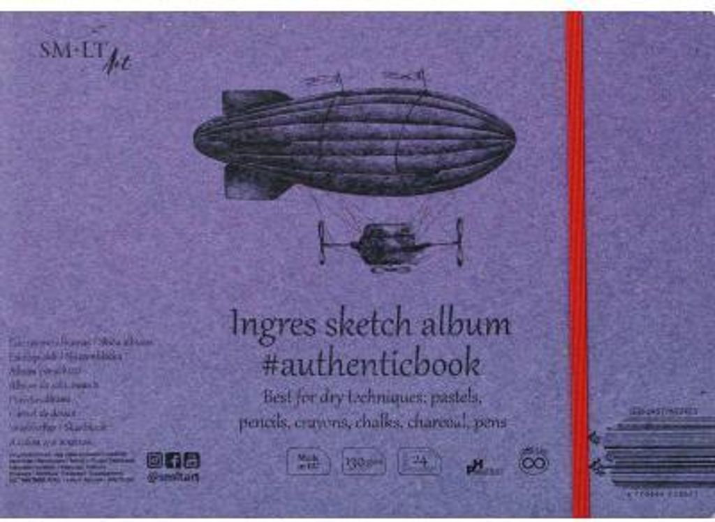 SMLT Album Zeichenpapier Ingres 24,5x17,6 cm 130gr 24 Blatt