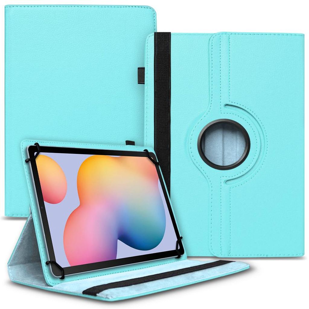 Tablet Tasche für Samsung Galaxy Tab S6 Lite Hülle Case Schutz Cover 360 DrehbarFarbe Uni 360 Taschen:Türkis
