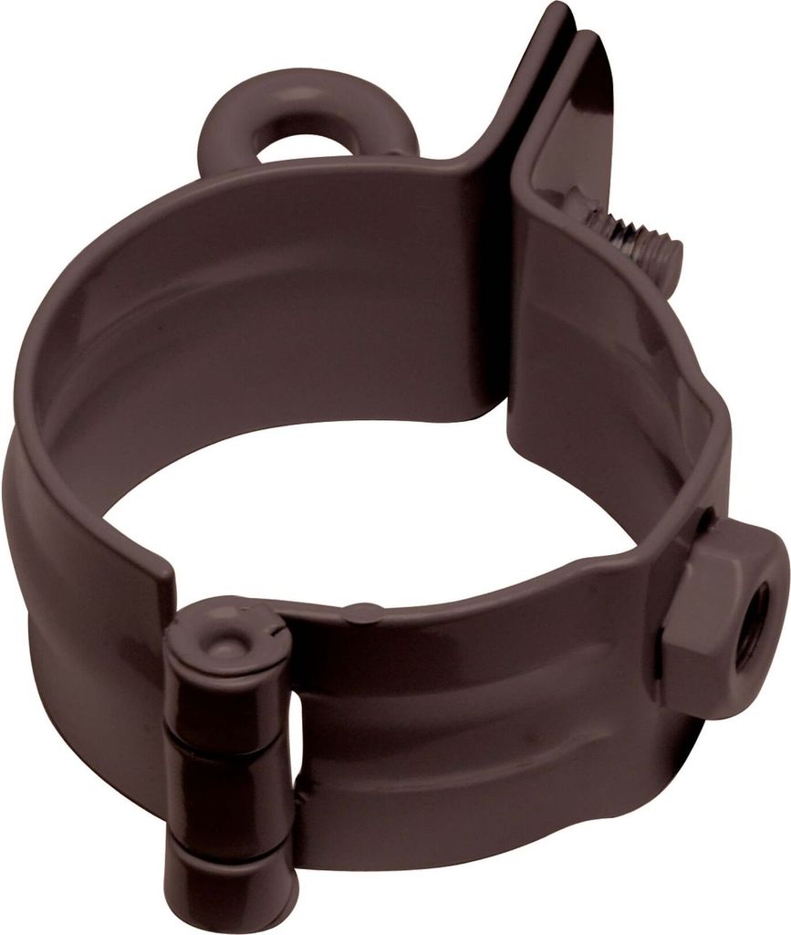 INEFA Rohrschelle mit Gewinde DN50 / 50mm, Dunkelbraun Fallrohrschelle verzinkt, Dachrinnenzubehör, einfache Montage, Germany