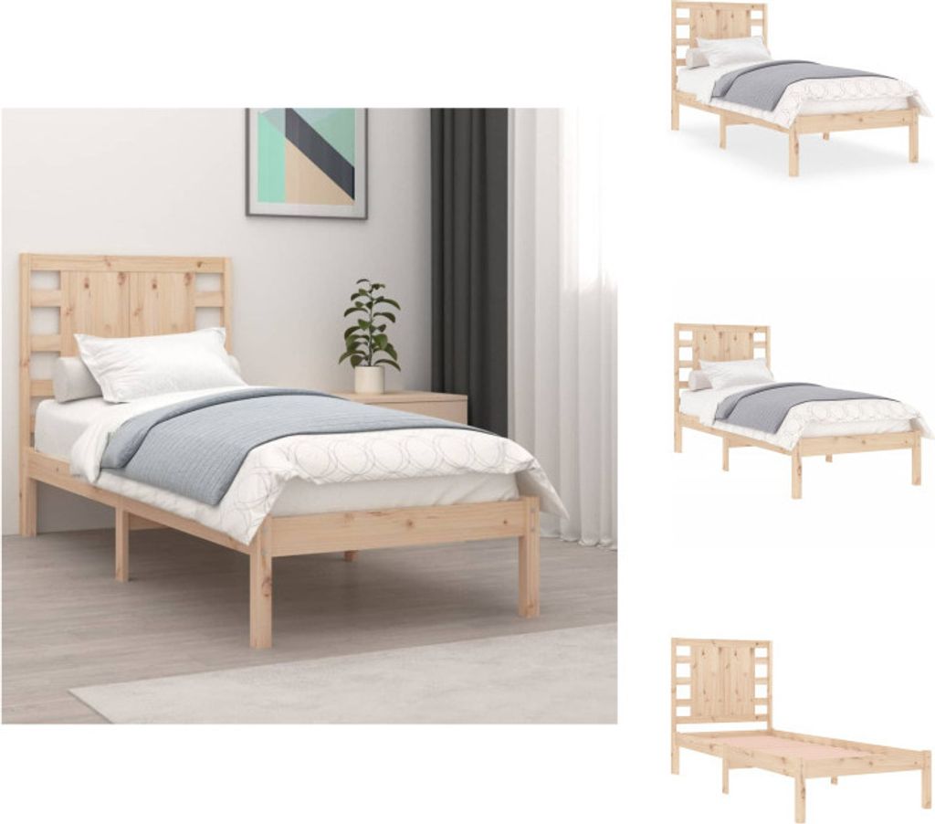 vidaXL Massivholzbett 90x190 cm - Betten & Bettgestelle