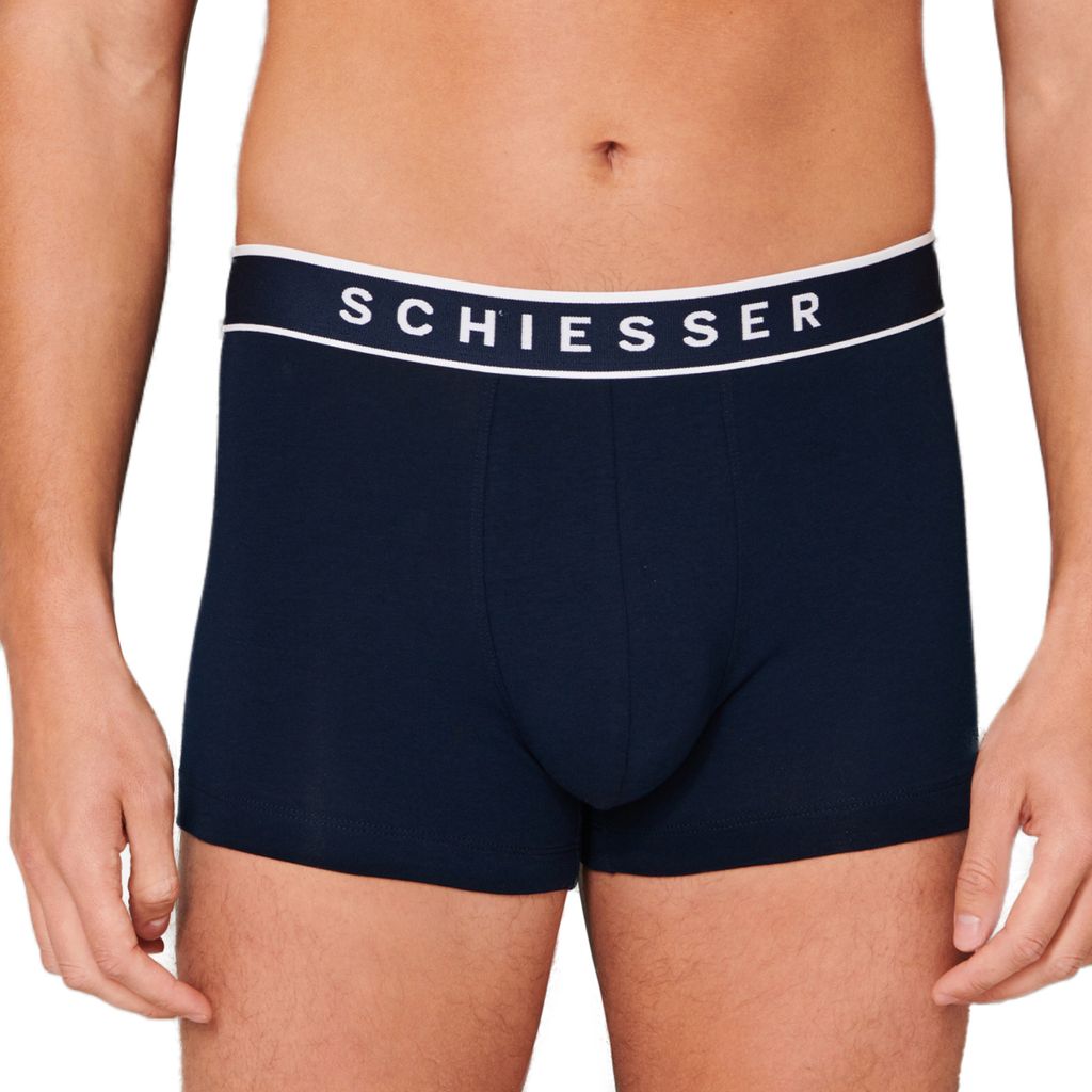 Schiesser 6er Pack - 95/5 - Organic Baumwolle Retro Short / Pant Körpernahe Shorts mit Webgummibund , Kontraststarke Logo-Prägung am Bund, Elasti...