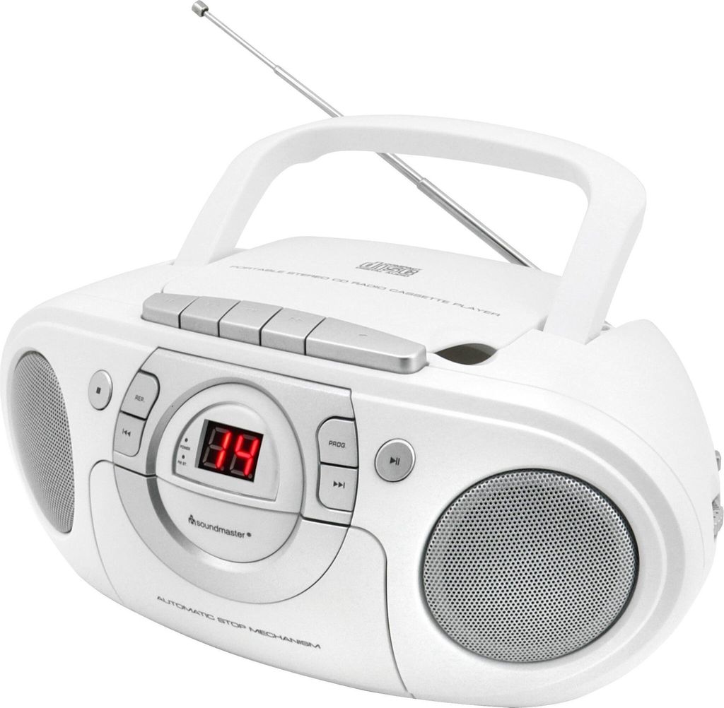 SCD5100 Biały Radiomagnetofon z odtwarzaczem CD i Zdjęcie produktu 