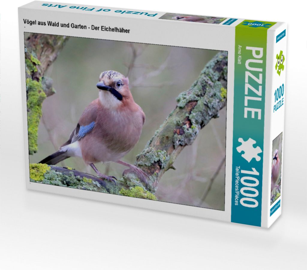 CALVENDO Puzzle Vögel aus Wald und Garten - Der Eichelhäher | 1000 Teile Lege-Größe 64x48cm Foto-Puzzle für glückliche Stunden