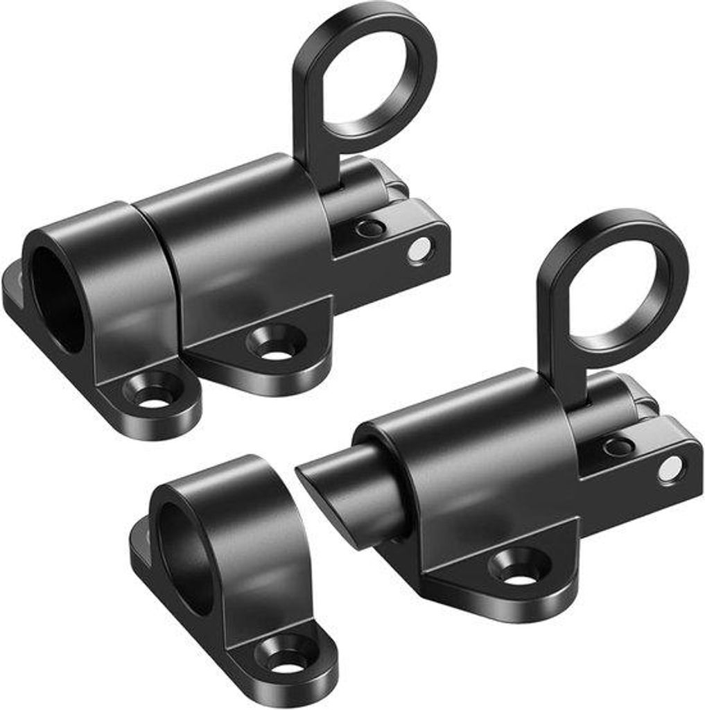 Doppelkupplung für Türen, Fenster und Tore, Federmechanismus, schwarz