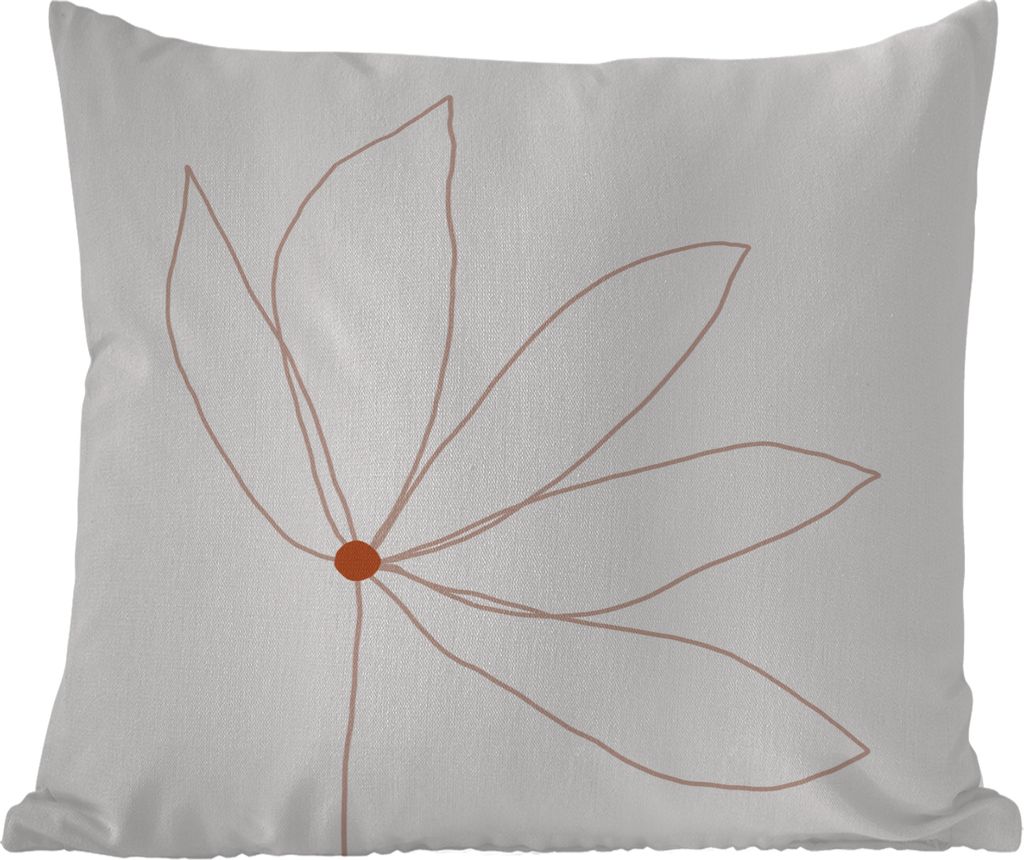 MuchoWow Outdoor Kissen - Minimalismus - Blumen - Linienkunst - 45x45 cm - Wetterfest - Lounge Kissen - Fotokissen - Dekoratives Kissen