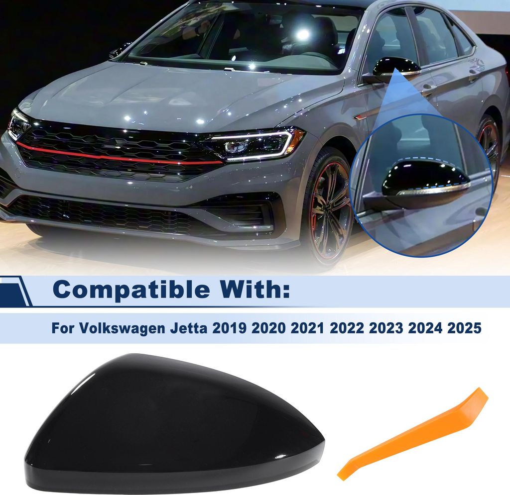 1 Stück Linker Spiegelkappen-Aufsatz Für Volkswagen Jetta 2019 2020 2021 2022 2023 2024 2025 Linke Spiegelabdeckung Ohne Blinker